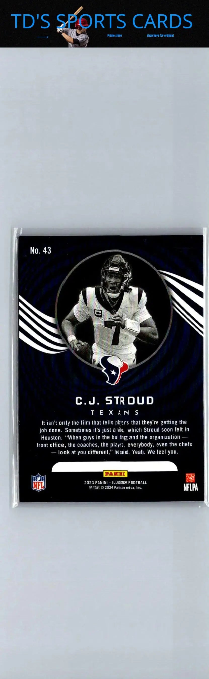 C.J. Stroud football card from 2023 Panini Illusions trading cards collection