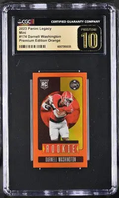 Panini Legacy Darnell Washington 2023 Mini RC Orange Card CGC 10 premium edition