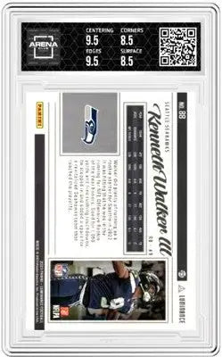 Graded Kenneth Walker III football card from 2023 Panini Luminance featuring Kenneth Walker III