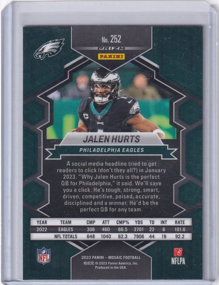 2023 Panini Mosaic Blue Reactive National Pride #252 Jalen Hurts - Eagles - Trading Card