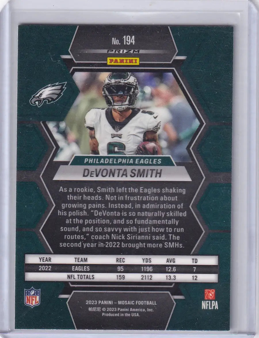 2023 Panini Mosaic Green Mosaic Prizm #194 Devonta Smith - Philadelphia Eagles