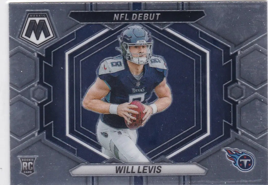 NFL rookie trading card of Will Levis in Tennessee Titans uniform from Panini Mosaic NFL