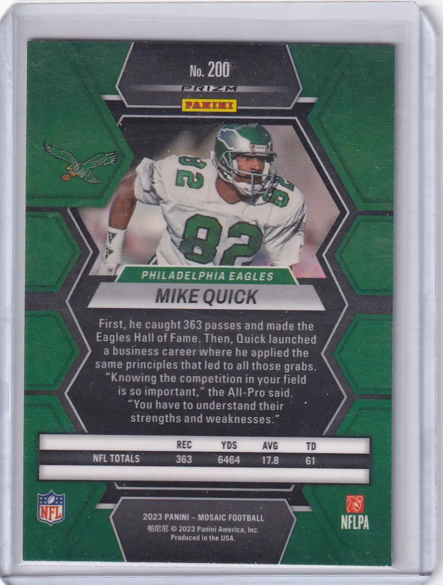 2023 Panini Mosaic Red Prizm #200 Mike Quick - Philadelphia Eagles - Trading Cards