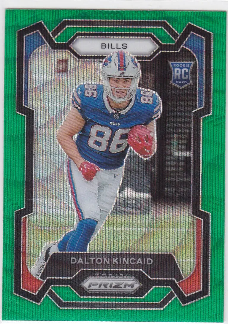 Dalton Kincaid RC Buffalo Bills 2023 Panini Prizm Green Wave #308 rookie card image