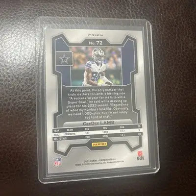 CeeDee Lamb football card from 2023 Panini Prizm Disco Prizm #72 for card collection