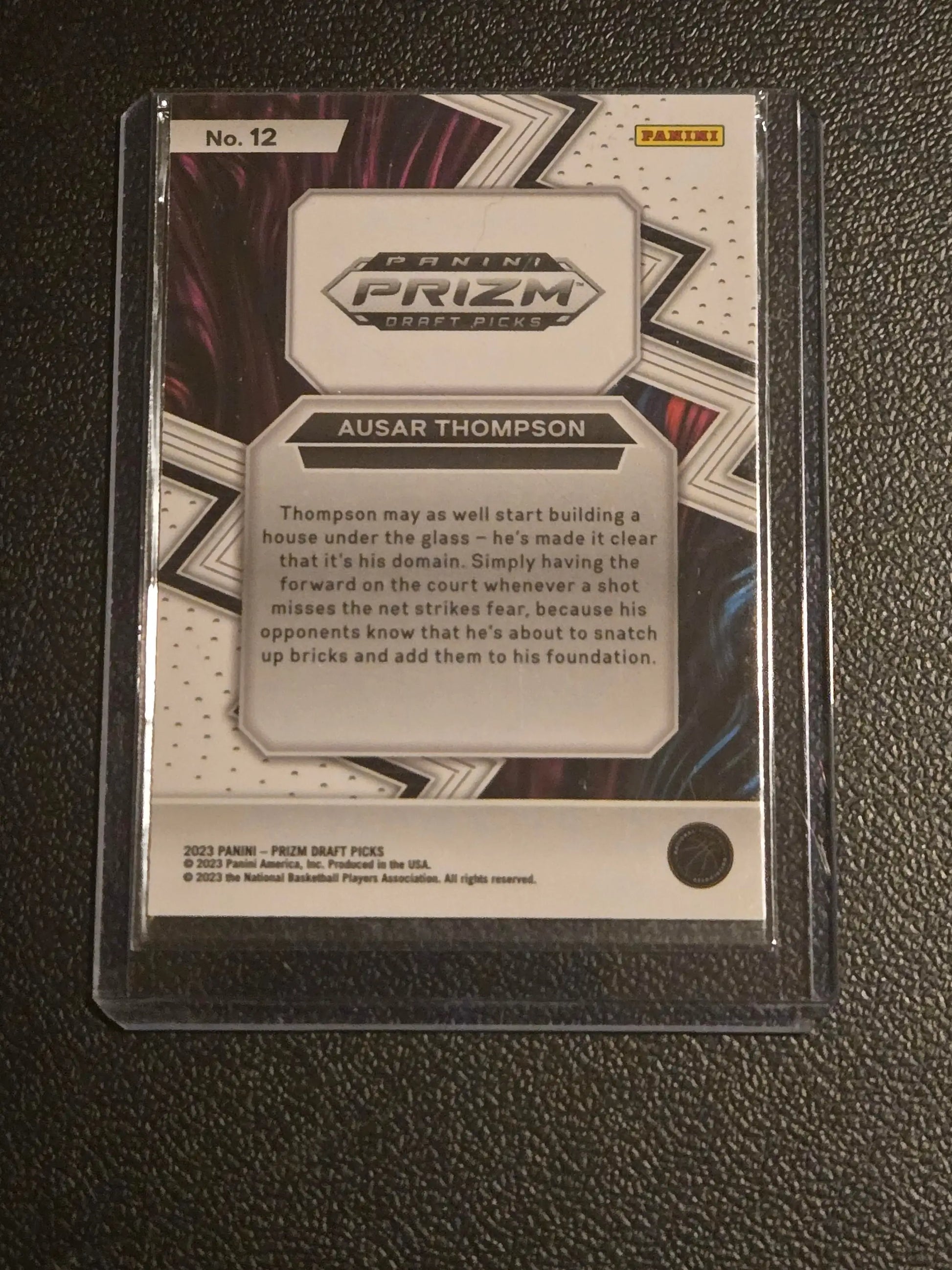 Panini Prizm Draft Picks basketball card featuring Ausar Thompson Fearless 2023