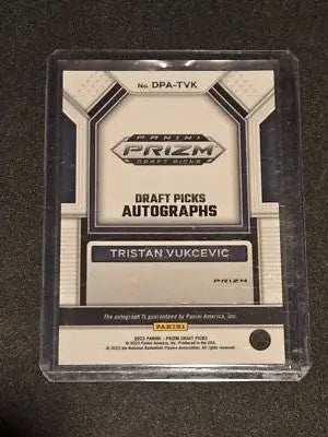 Tristan Vukcevic Panini Prizm Draft Picks Autographs card from 2023 Panini Prizm Draft