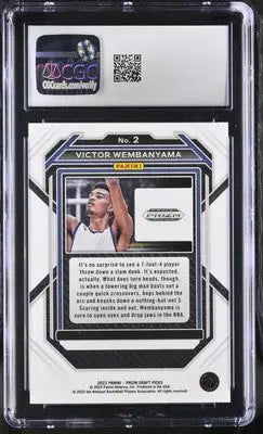 Graded Victor Wembanyama basketball card from 2023 Panini Prizm Draft Picks