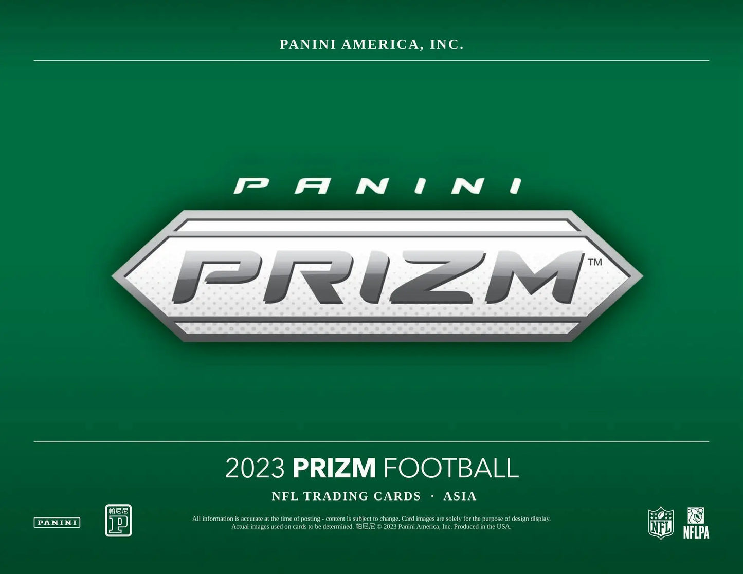 Panini Prizm Football Asia trading card with exclusive red yellow design from 2023 box