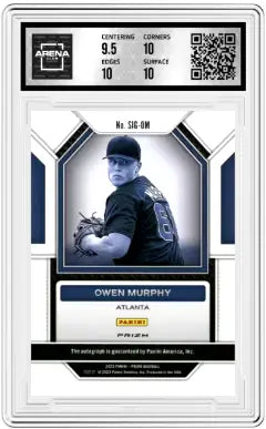 Graded Panini Prizm Owen Murphy Green Auto Baseball Card for Arena Club 10