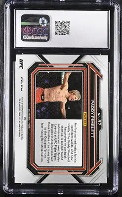 Graded Paddy Pimblett UFC card 2023 Panini Prizm UFC Paddy White Sparkle CGC 10