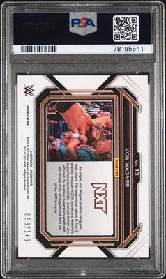 Graded Panini Prizm WWE Von Wagner wrestling card purple Prizm PSA 9