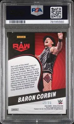 Panini Revolution WWE Baron Corbin wrestling card 2023 Sunburst PSA 9