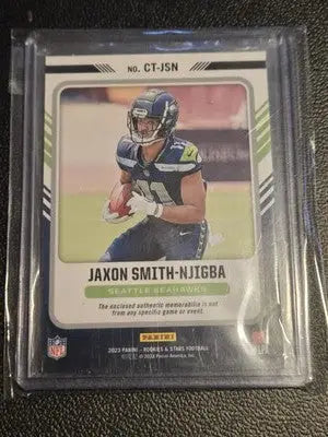 Football card of Jaxon Smith-Njigba from Panini Rookies Cross Training 2023