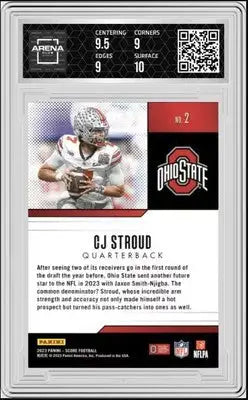 Graded CJ Stroud football card from Panini Score C.J. Stroud Protential series