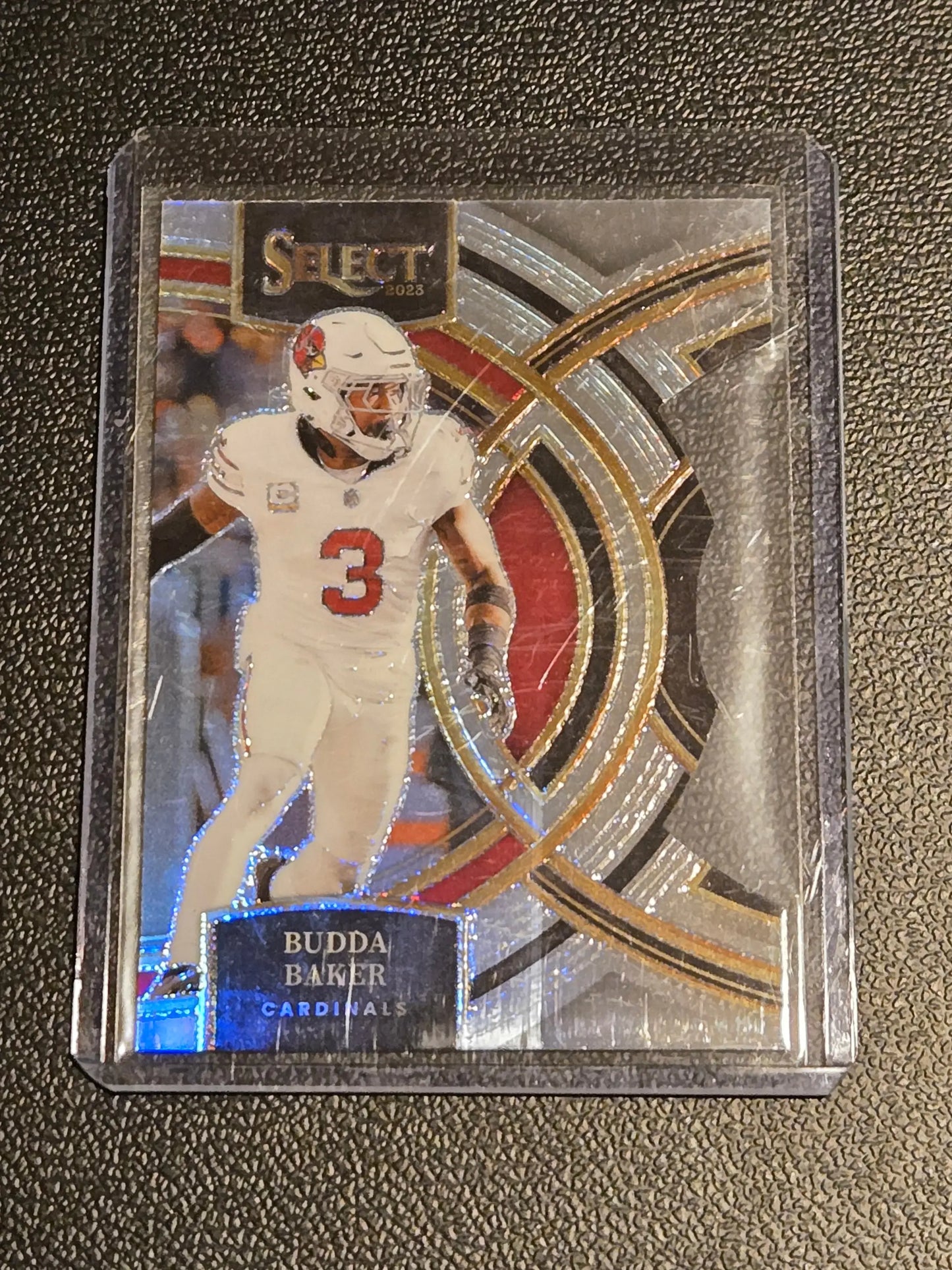 Budda Baker football card 2023 Panini Select Silver Prizms Die Cuts