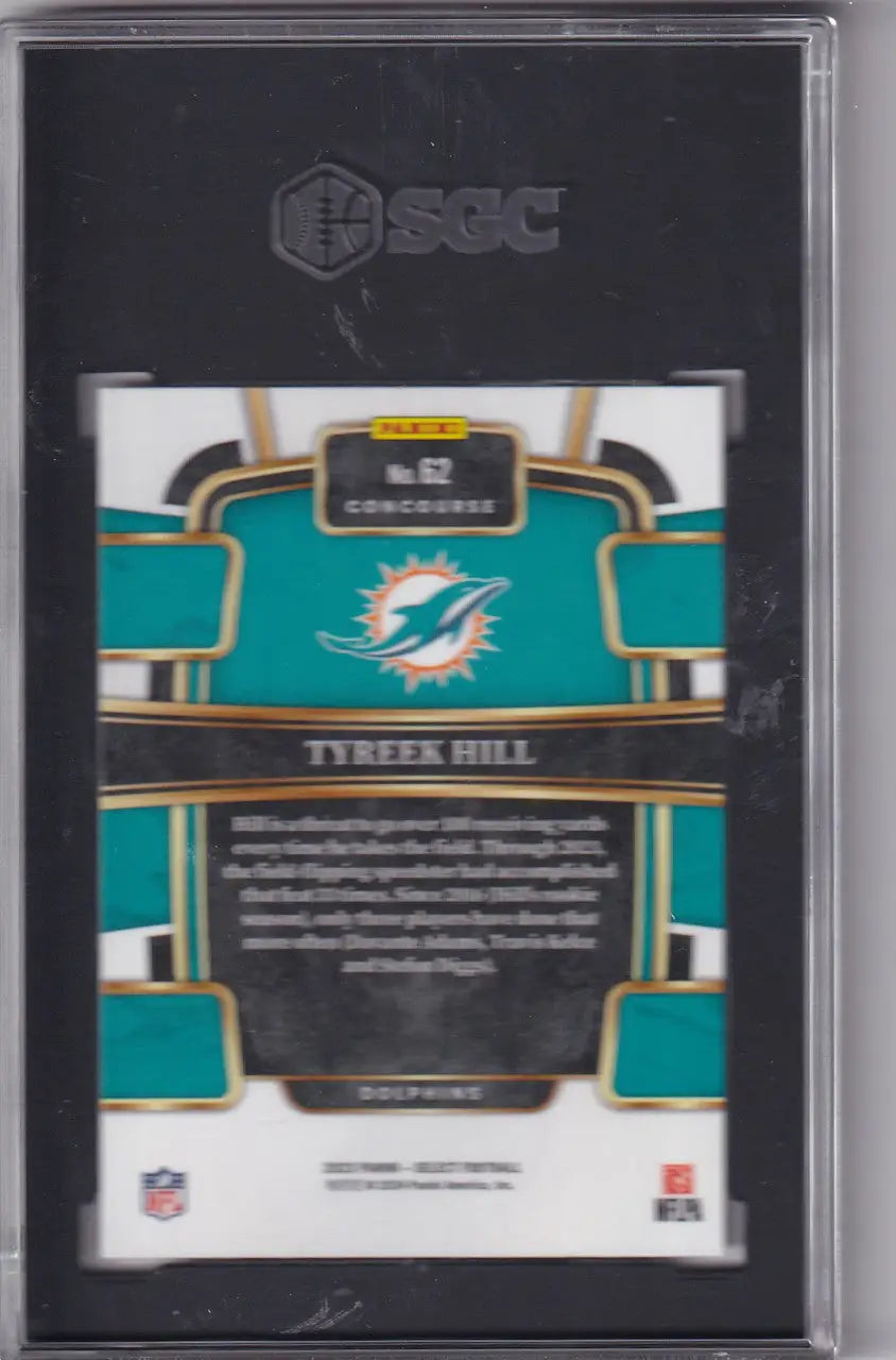 Graded Tyreek Hill football card Panini Select Tyreek Hill SGC 9.5 Miami Dolphins