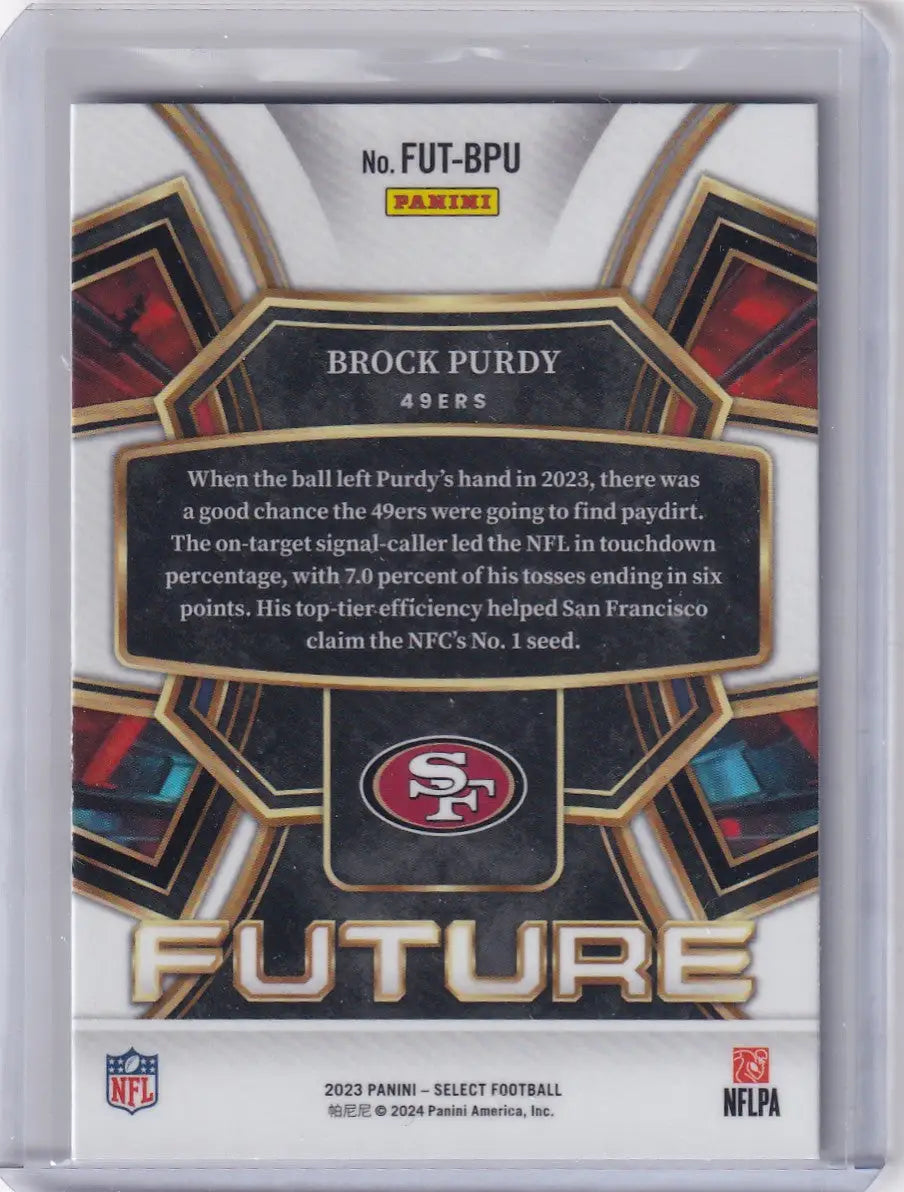 2023 Panini Select #FUT-BPU Brock Purdy - San Francisco 49ers - Trading Card