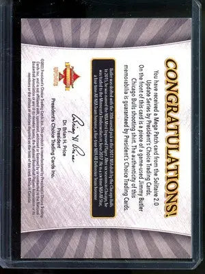 Choice Jimmy Butler memorabilia card from 2023 President’s Choice Jimmy Butler basketball