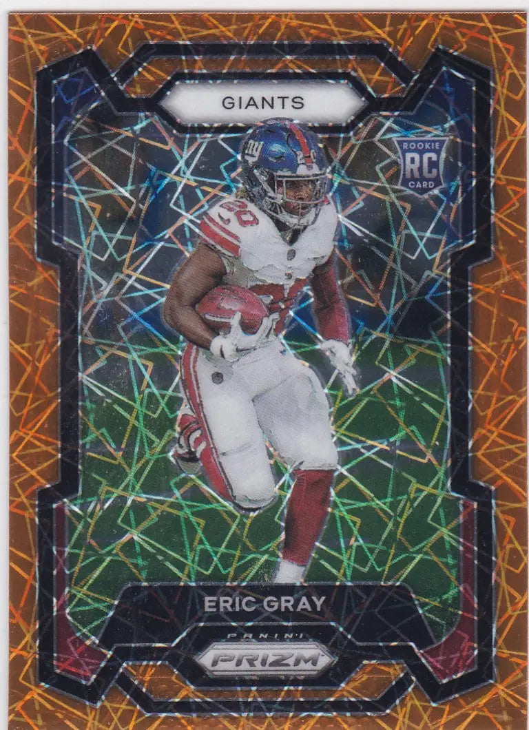 2023 Prizm #377 Eric Gray Orange Laser RC New York Giants