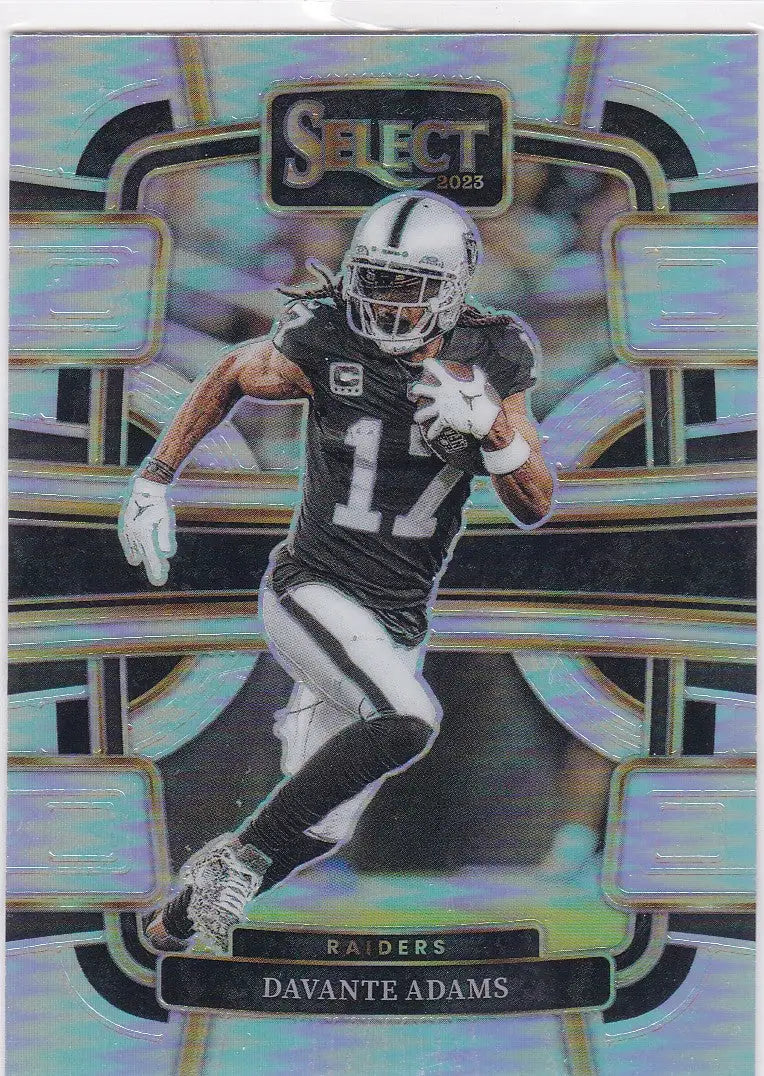 Davante Adams Silver Prizm football card from 2023 Select Prizm Oakland Raiders
