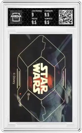 Graded Star Wars card featuring PR Rey Chewbacca from 2023 Arena Club