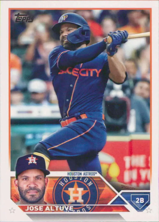 Jose Altuve Houston Astros baseball card from 2023 Topps series