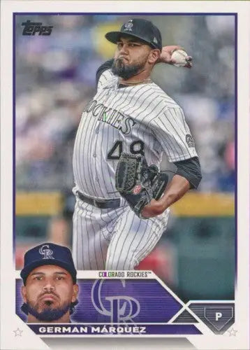 Germán Márquez baseball card from 2023 Topps #325 NM-MT Rockies with original gloss