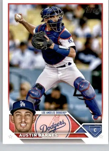 Original gloss Austin Barnes baseball card 2023 Topps #588 Austin Barnes NM-MT Dodgers