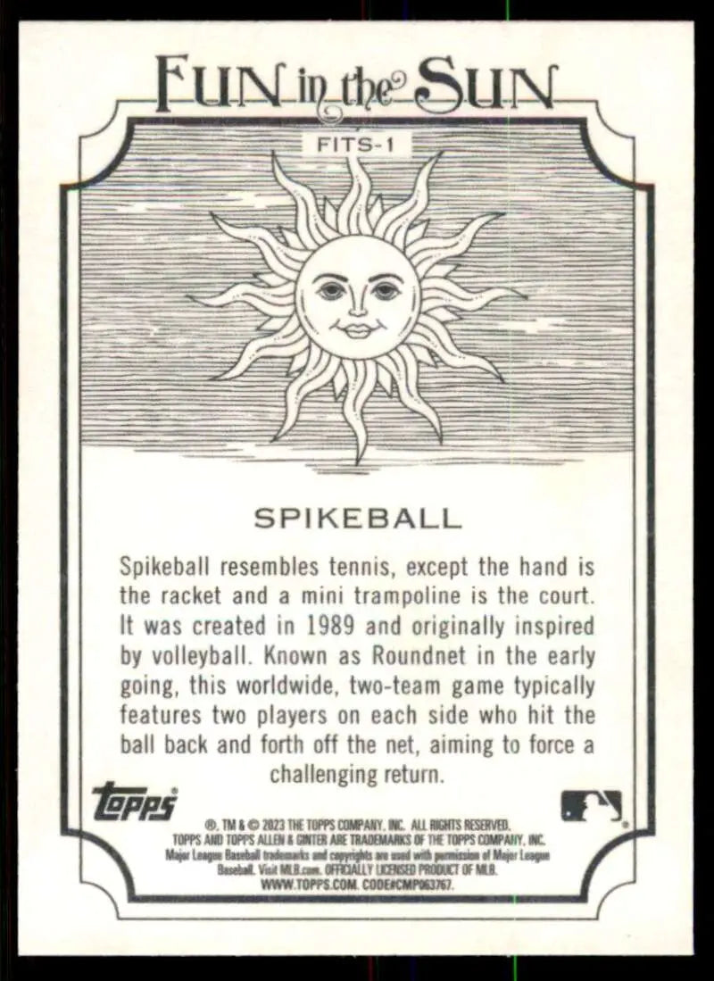 2023 Topps Allen and Ginter Fun in the Sun #FITS-1 Spikeball NM Near Mi ID:66688 - Trading Cards