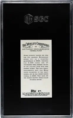 Graded Ginter Anthony Richardson football card from Topps Allen & Ginter 2023 series