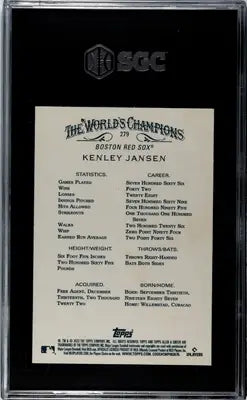 Graded Ginter Kenley Jansen baseball card from 2023 Topps Allen & Ginter series