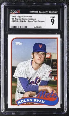 Graded 2023 Topps Archives Nolan Ryan baseball card featuring Nolan Ryan Tom Seaver duel
