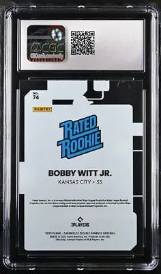 Graded Bobby Witt Jr. rookie card from 2023 Topps Athletes Unlimited Baseball CGC 8