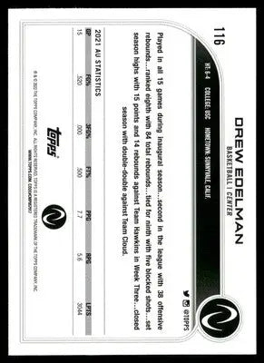 2023 Topps Athletes Unlimited Drew Edelman basketball card featuring Unlimited Drew Edelman