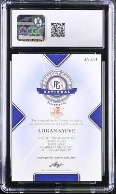 Graded Logan Sauve Baseball Card from 2023 Topps Athletes Unlimited Series