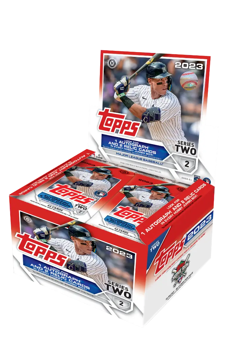 Topps Baseball Series 2 Jumbo HTA Card Box featuring Topps Baseball Series cards