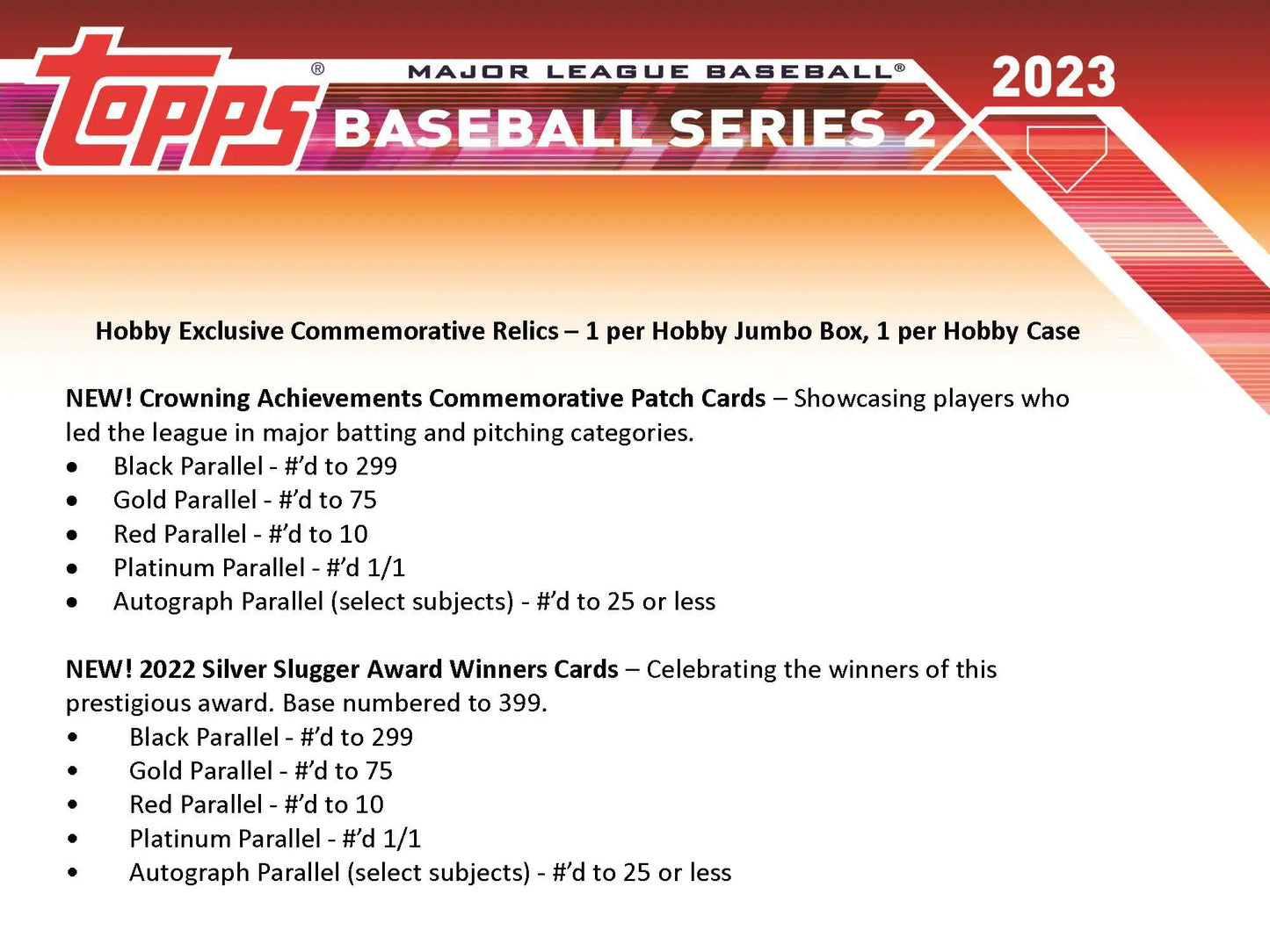2023 Topps Baseball Series 2 Jumbo HTA Card Box advertisement featuring Topps Baseball cards