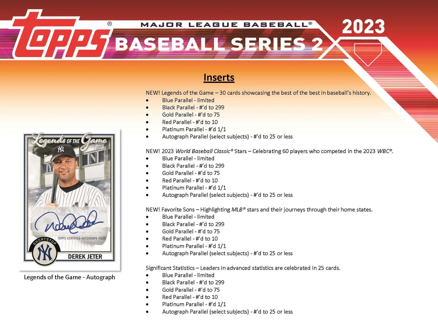 2023 Topps Baseball Series 2 Jumbo HTA Card Box with Baseball Card Inserts Information