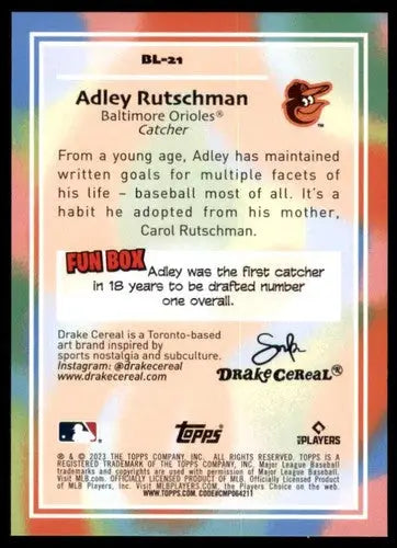 Adley Rutschman baseball card from 2023 Topps Big League Big Leaguers series