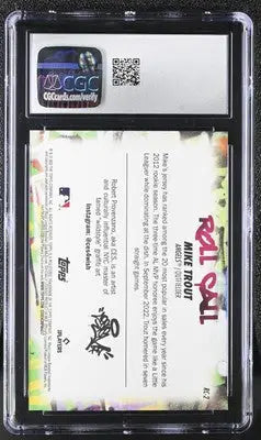 Graded Mike Trout baseball card from 2023 Topps Big League Mike Trout series CGC 10