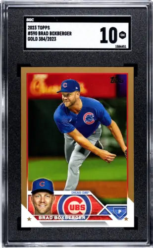 Graded 2023 Topps Brad Boxberger #590 Gold 384/2023 Baseball SGC 10 card