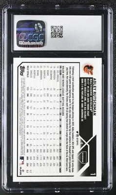Graded 2023 Topps Chrome Adley Rutschman baseball card CGC 9