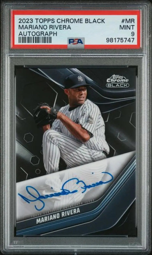 PSA-graded 2023 Topps Chrome Black autographed Mariano Rivera Yankees baseball card