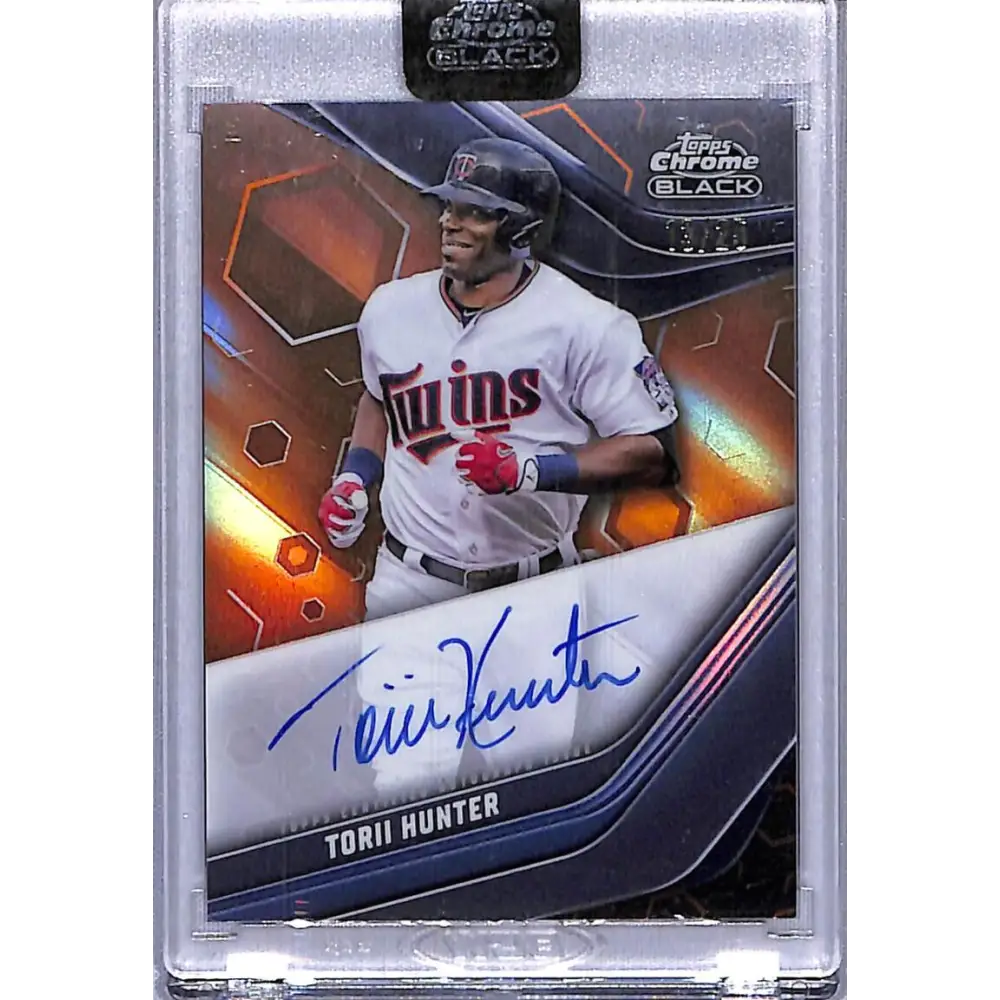 2023 Topps Chrome Black Orange #CBATH Torii Hunter NM-MT Auto 13/25 Minnesota Twins