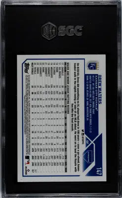 Graded 2023 Topps Chrome Drew Waters Prism Refractor Baseball Card SGC 8.5