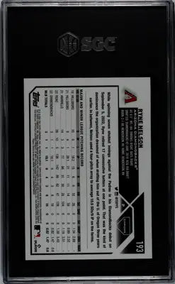 SGC-graded Topps Chrome Ryne Nelson baseball card #193 Prism Refractor