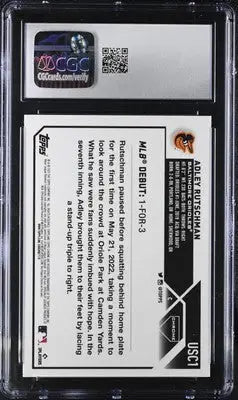 Graded baseball card of Adley Rutschman from 2023 Topps Chrome Update series