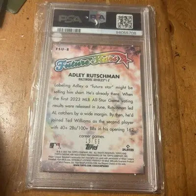 Graded Adley Rutschman baseball card from 2023 TOPPS CHROME UPDATE FUTURE STARS series
