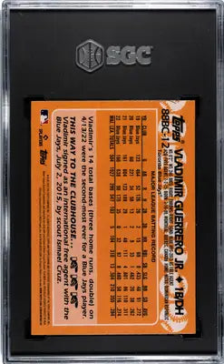 Graded 2023 Topps Chrome Vladimir Guerrero JR baseball card with SGC 10